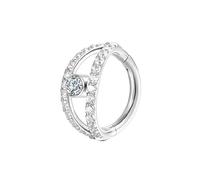 BCughia Anillo de nariz de titanio, 16 g, doble capa, aro de nariz con circonita cúbica, aretes para cartílago, hélice, labio, caracola, tragus, daith, piercing, 1.2x8mm, Titanio, Circonita cúbica