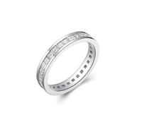 BCughia Anillo de oro blanco de 9/14/18 quilates para mujer, 0,94/0,97/1/1,06/1,12/1,15/1,18 quilates, anillo de compromiso de boda con engaste de diamantes talla H 1/2-V 1/2, T 1/2, Oro blanco de 18