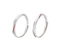 BCughia Anillo Plata de Ley 925 Mujer Ajustable, Anillo de Compromiso Pareja Hilo Rojo del Destino, Anillos Bodas Regalos Aniversario