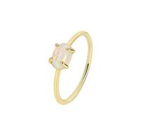 BCughia Anillos de aniversario de oro amarillo para mujer, anillo de compromiso de oro de 9 quilates, 14 quilates, 18 quilates, ópalo ovalado de 4 puntas, talla H 1/2-T 1/2, Oro amarillo de 9 quilates