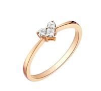 BCughia Anillos de compromiso de oro rosa, anillo de oro de 9 quilates, 14 quilates y 18 quilates con diamantes de 0,15, 0,2, 0,25, 0,3, 0,4 y 0,6 quilates, para mujer, talla H 1/2-V 1/2, N 1/2, Oro