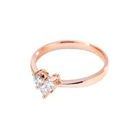 BCughia Anillos de compromiso de oro rosa, anillo de oro de 9 quilates, 14 quilates y 18 quilates con diamantes de 0,15/0,2/0,25/0,3/0,4/0,6 quilates para mujer, talla H 1/2-V 1/2, N 1/2, Oro rosa de