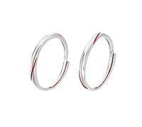 BCughia Anillos de Compromiso Plata Ley 925, Anillo Hilo Rojo del Destino, Anillo Pareja Bodas Aniversario