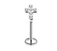 BCughia Anillos de nariz de titanio de calibre 20, 18, 16, plata con circonita cúbica, anillo de labios, cartílago, tragus, hélice, joyería para mujeres y hombres, 1.0x10xM0.9Y, Titanio, Circonita