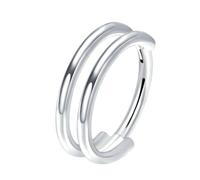 BCughia Anillos de nariz para mujer, de titanio, 16 g, doble capa, cartílago, hélice, labio, caracola, tragus, daith, piercing, 1.2x10mm, Titanio, Sin piedra preciosa