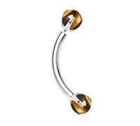 BCughia Anillos de nariz para mujer, titanio de 16 g, plata con ópalo ágata, tragus, hélice, cartílago, 1.2x10mmx4mm, Titanio, Ojo del tigre