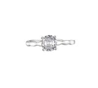 BCughia Anillos de oro blanco para mujer, anillo de compromiso solitario de oro de 9 quilates, 14 quilates, 18 quilates, moissanita de 4 puntas, talla H 1/2-T 1/2, Oro blanco de 9 quilates, Moissanita