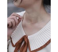 BCughia Collares de oro amarillo de 9/14/18 quilates, collares minimalistas con colgante de letra de deseo de 40 + 5 cm, Oro amarillo de 9 quilates, No es una piedra preciosa