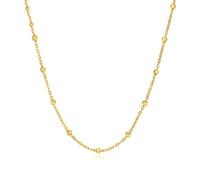 BCughia Collares de oro de 9/14/18 quilates para mujer, collares de cadena de cuentas de oro amarillo de 40 cm, Oro amarillo de 9 quilates, No es una piedra preciosa
