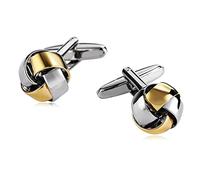 BCughia Gemelos vintage para hombre, gemelos para boda, cumpleaños, graduación, regalo de acero inoxidable, diseño de nudo de amor, 14x14mm, Acero inoxidable, Sin piedras preciosas