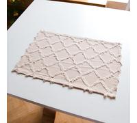 BCughia Juego de 6 manteles individuales rectangulares de 30,5 x 45,7 cm, color liso, patrón geométrico de rombos, resistentes al calor