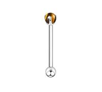 BCughia Piercing de nariz para mujer, de titanio, plateado, con ágata colorida, para cartílago, caracola, daith, fosa nasal, 16 g, 1.2x12mmx4mm, Titanio, Ojo del tigre