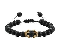 BCughia Pulsera de cuentas para mujer, pulsera de ojo de tigre turquesa de 8 mm con corona, pulseras ajustables de la amistad de 19-35 cm, Piedra, No es una piedra preciosa