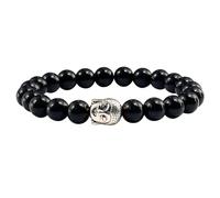 BCughia Pulsera de cuentas para mujer, pulsera de piedra de lava turquesa con cabeza de Buda, pulseras elásticas de cuentas para hombre, Piedra, No es una piedra preciosa