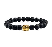 BCughia Pulsera de cuentas para mujer, pulsera de piedra de lava turquesa con cabeza de Buda, pulseras elásticas de cuentas para hombre, Piedra, No es una piedra preciosa