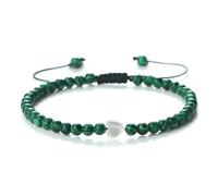 BCughia Pulsera de cuentas, piedra de lava de 4 mm con corazón, pulseras ajustables para hombre de 17 a 28 cm, Piedra, No es una piedra preciosa