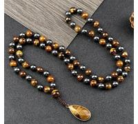 BCughia Pulseras de cuentas para mujer, pulsera de ojo de tigre de 6 mm con colgante de lágrima, pulsera elástica para mujer, Piedra, No es una piedra preciosa