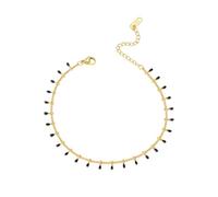 BCughia Tobillera dorada de acero inoxidable con lágrima azul, para verano, 20 + 5 cm, Acero inoxidable, No es una piedra preciosa