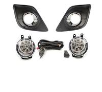 bcumst Conjunto faros antiniebla Faros Antiniebla LED DRL Para Toyota Hilux Revo 2015 2016 2017 2018 Moldura Cromada Con Arnés Cableado Cubierta Rejilla(9LED fog set)