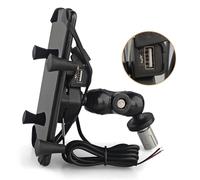 bcumst Soporte Teléfono Bici para Suzuki GSX-R 600 GSX-R 750 GSX-R 1000 GSX1300R Hayabusa Soporte Teléfono Soporte Montaje Vástago Horquilla Soporte Navegación GPS Motocicleta(with USB)