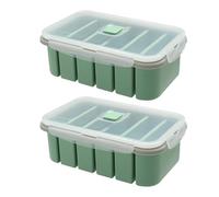 Bcuuozeeing Juego de 2 moldes de silicona para congelar sopa, con tapa, 6 agujeros, recipiente para alimentos, molde extra grande para sopa, caldo, salsa, cubitos de hielo, cubitos de hielo o