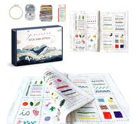 Bcuuozeeing Juego de bordado para principiantes, juego de bordado para adultos, bordado a mano, libro de bordado, estampado floral, telas, libros de costura para principiantes y adultos, con