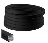 Bcuuozeeing Perfil flexible LED de silicona, 6 m, tira flexible de LED, difusor, canal 12 × 12 mm, para paneles acústicos con tapas finales, para techo, armario, bar, paneles acústicos, iluminación
