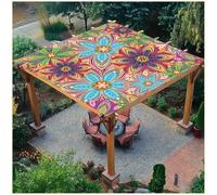 BCVPGF Exótico Mandala Sol Sombra Vela Rectangular Impermeable UV Bloque al Aire Libre toldo toldo poliéster Velas con 4 Cuerdas para jardín, Camping, Patio y pérgola,Style 10-1.5 * 1.5m