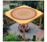 BCVPGF Exótico Mandala Sol Sombra Vela Rectangular Impermeable UV Bloque al Aire Libre toldo toldo poliéster Velas con 4 Cuerdas para jardín, Camping, Patio y pérgola,Style 08-1.8 * 1.8m