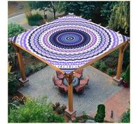 BCVPGF Exótico Mandala Sol Sombra Vela Rectangular Impermeable UV Bloque al Aire Libre toldo toldo poliéster Velas con 4 Cuerdas para jardín, Camping, Patio y pérgola,Style 16-1.8 * 1.8m