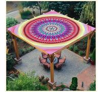 BCVPGF Exótico Mandala Sol Sombra Vela Rectangular Impermeable UV Bloque al Aire Libre toldo toldo poliéster Velas con 4 Cuerdas para jardín, Camping, Patio y pérgola,Style 13-1.5 * 1.5m
