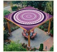 BCVPGF Exótico Mandala Sol Sombra Vela Rectangular Impermeable UV Bloque al Aire Libre toldo toldo poliéster Velas con 4 Cuerdas para jardín, Camping, Patio y pérgola,Style 09-1.5 * 1.5m