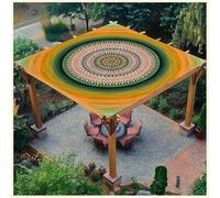 BCVPGF Exótico Mandala Sol Sombra Vela Rectangular Impermeable UV Bloque al Aire Libre toldo toldo poliéster Velas con 4 Cuerdas para jardín, Camping, Patio y pérgola,Style 17-1.5 * 1.5m