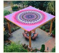 BCVPGF Exótico Mandala Sol Sombra Vela Rectangular Impermeable UV Bloque al Aire Libre toldo toldo poliéster Velas con 4 Cuerdas para jardín, Camping, Patio y pérgola,Style 05-1.5 * 1.5m