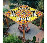 BCVPGF Exótico Mandala Sol Sombra Vela Rectangular Impermeable UV Bloque al Aire Libre toldo toldo poliéster Velas con 4 Cuerdas para jardín, Camping, Patio y pérgola,Style 06-1.5 * 1.5m