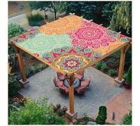 BCVPGF Exótico Mandala Sol Sombra Vela Rectangular Impermeable UV Bloque al Aire Libre toldo toldo poliéster Velas con 4 Cuerdas para jardín, Camping, Patio y pérgola,Style 04-1.8 * 1.8m
