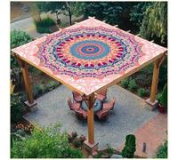 BCVPGF Exótico Mandala Sol Sombra Vela Rectangular Impermeable UV Bloque al Aire Libre toldo toldo poliéster Velas con 4 Cuerdas para jardín, Camping, Patio y pérgola,Style 18-1.5 * 1.5m