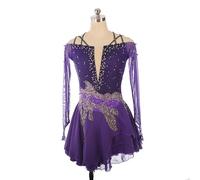 BCVPGF Maillot Gimnasia Rítmica Mujer Alta Elasticidad Competencia Profesional Ropa Patinaje Sin Mangas Transpirable Traje De Actuación De Cuentas De Clavos De Artesanía Pesada,Purple-S