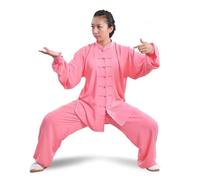BCVPGF Ropa Tang, Algodón Y Cáñamo, Ropa Tradicional China Artes Marciales Tai Chi Manga Larga/Manga Corta Ropa Tradicional Tai Chi Adecuada para Tus Deportes Tai Chi, Watermelon Red-XXXL