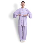 BCVPGF Ropa Tang, Algodón Y Cáñamo, Ropa Tradicional China Artes Marciales Tai Chi Manga Larga/Manga Corta Ropa Tradicional Tai Chi Adecuada para Tus Deportes Tai Chi, Purple-S