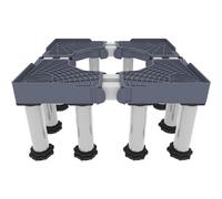 BCVPGF Soporte Lavadora función antivibración Base Lavadora Frenos Ajustables, Ajustable en tamaño, para lavadoras y secadoras apiladas de 42-69 cm, Carga de 400 kg,12 Legs-23cm-27cm
