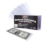 BCW - Deluxe Currency Holder - Large Bill (Dollar) Semi-Rigid Holder - (Pack of 50) - Currency and Coin Collecting Supplies by BCW