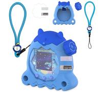 BCWEGION Funda de silicona y cubierta de botón para Tamagotchi Paradise mascota virtual interactiva con protector de pantalla y correa, protección completa, conexión bicolor, soporte