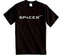 BCXJWPYKR Spacex T Shirt Space x Space Agency Logo Falcon Elon Musk Fan T-Shirt M Black Mens