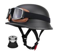 BCYBD Casco Jet Medio Casco Certificado ECE 22.06 con Mascarilla - ABS, Forro Interior Transpirable y Confortable, Tallas S-XL (55-62 cm), Unisex, Ideal para Scooter, Cruiser y Chopper