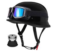 BCYBD Casco Jet Medio Casco Certificado ECE 22.06 con Mascarilla - ABS, Forro Interior Transpirable y Confortable, Tallas S-XL (55-62 cm), Unisex, Ideal para Scooter, Cruiser y Chopper