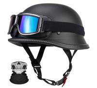 BCYBD Casco Jet Medio Casco Certificado ECE 22.06 con Mascarilla - ABS, Forro Interior Transpirable y Confortable, Tallas S-XL (55-62 cm), Unisex, Ideal para Scooter, Cruiser y Chopper
