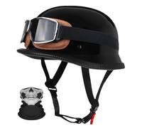 BCYBD Casco Jet Medio Casco Certificado ECE 22.06 con Mascarilla - ABS, Forro Interior Transpirable y Confortable, Tallas S-XL (55-62 cm), Unisex, Ideal para Scooter, Cruiser y Chopper