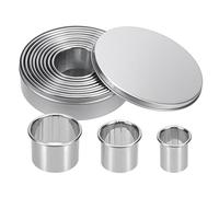 Bczhieulw 12 piezas de moldes para galletas, cuchillos para galletas，de 2.4-11.2 centímetros de ancho (12 tamaños), altura de 3 centímetros, de acero inoxidable, para hacer pasteles, galletas, etc.