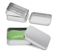 Bczhieulw 2 Piezas jabonera de Viaje，jaboneras para Pastillas de jabon，jabonera champu Solido，Caja Metalica pequeña，de Aluminio con Rejilla de Goteo extraíble